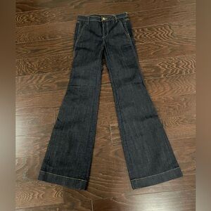 Tory Burch  Women High Waisted Flare Jean  Dark Wash Size 24